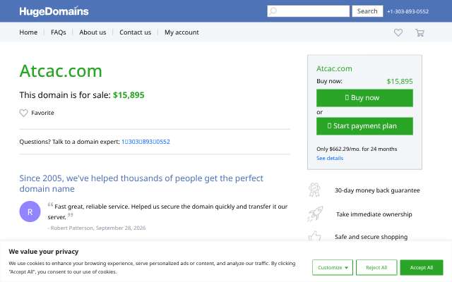 Around the Clock Air Conditioning and Heating's page as the assistant saw it