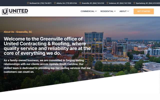 United Contracting and Roofing's page as the assistant saw it