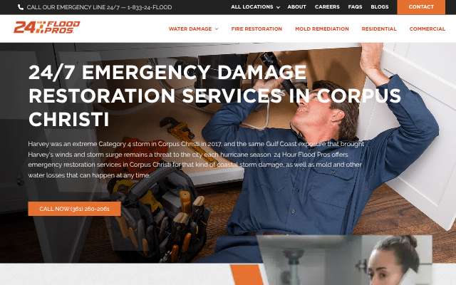 24 Hour Flood Pros of Corpus Christi's page as the assistant saw it