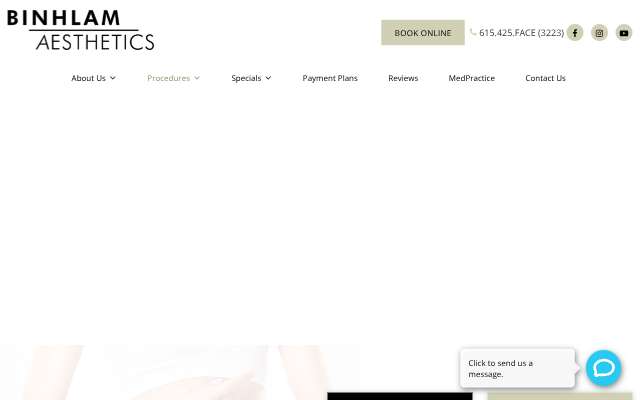 Binhlam Aesthetics's page as the assistant saw it