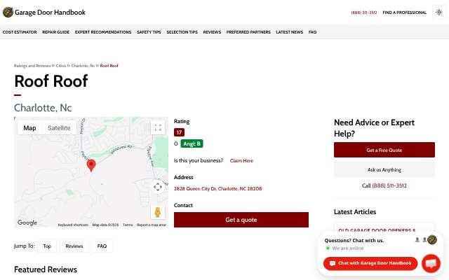 Roof Roof (Findlay Roofing)'s page as the assistant saw it