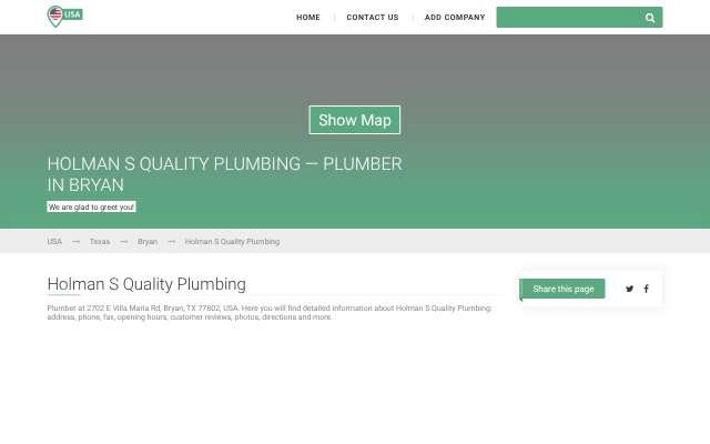 Page cited for Holman's Quality Plumbing