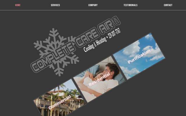 Complete Care Air's page as the assistant saw it