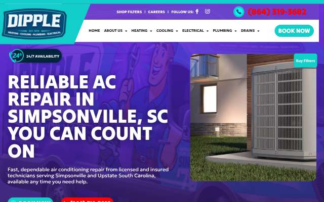 Dipple Heating, Cooling, Plumbing & Electrical, LLC's page as the assistant saw it