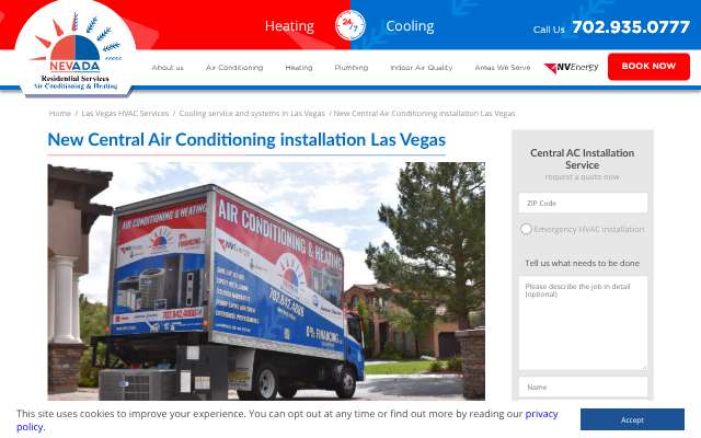 Nevada Residential Service's page as the assistant saw it