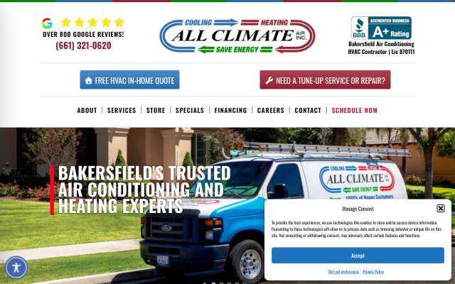 All Climate Air Inc.'s page as the assistant saw it