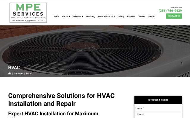 MPE Services's page as the assistant saw it