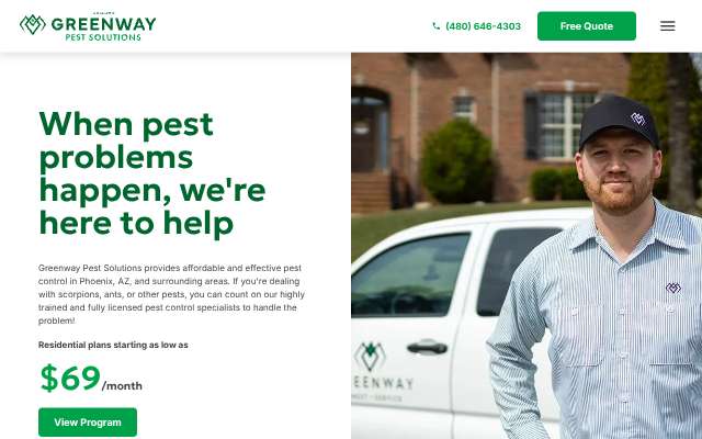 Greenway Pest Solutions's page as the assistant saw it