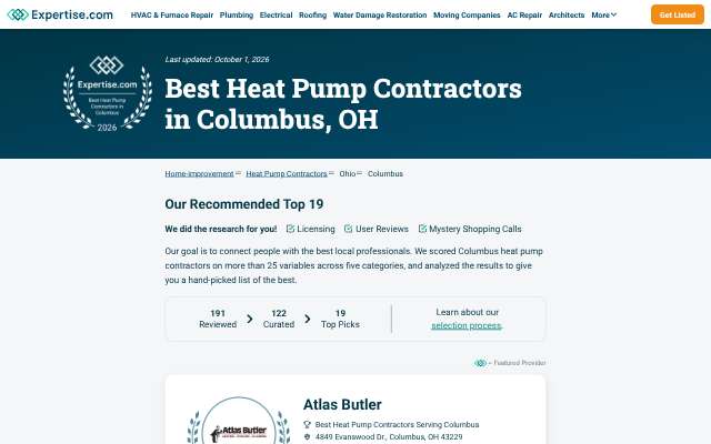 Buckeye Heating & Cooling's page as the assistant saw it