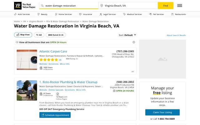 Page cited for United Water Restoration Group of Virginia Beach