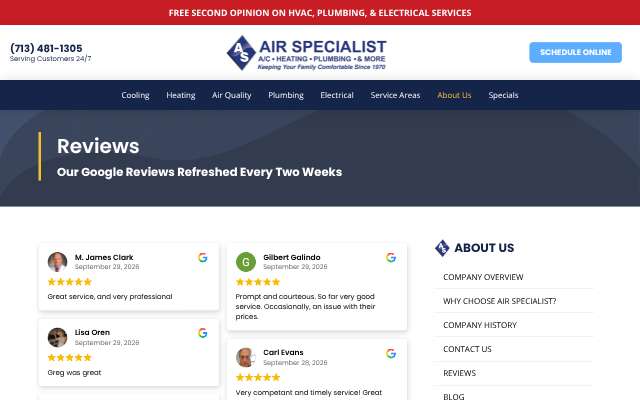 Air Specialist's page as the assistant saw it