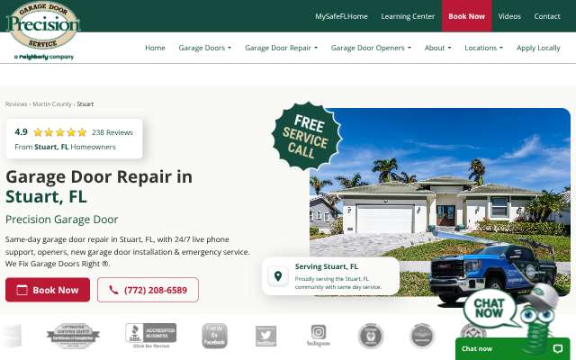 Precision Garage Door (Stuart)'s page as the assistant saw it