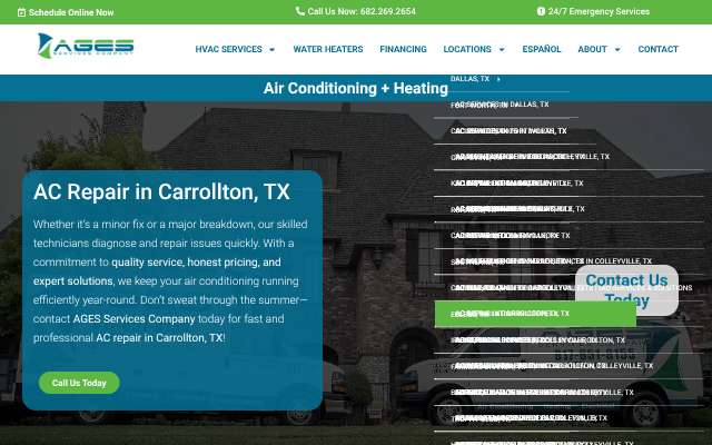 AGES Services Company's page as the assistant saw it