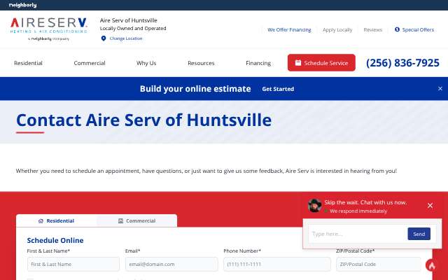 Aire Serv of Huntsville's page as the assistant saw it