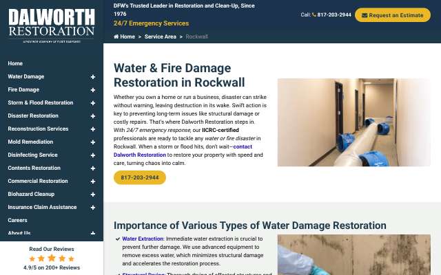 Dalworth Restoration's page as the assistant saw it
