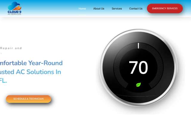 Cloud 9 AC Services's page as the assistant saw it