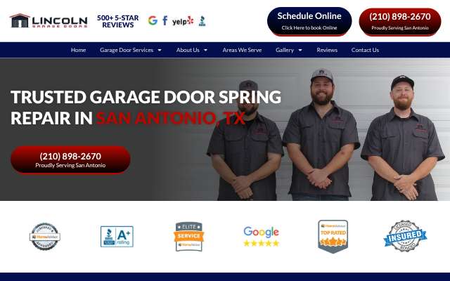 Lincoln Garage Door Service's page as the assistant saw it
