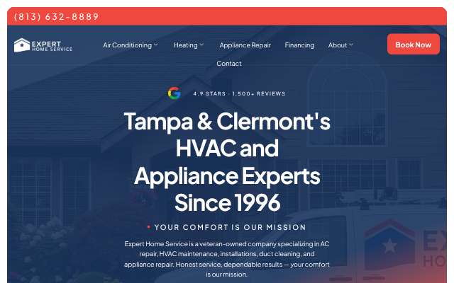 Expert Home Service's page as the assistant saw it