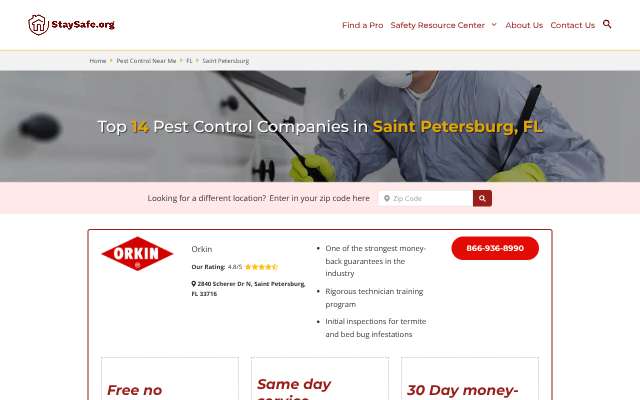 Terminix (St. Petersburg)'s page as the assistant saw it