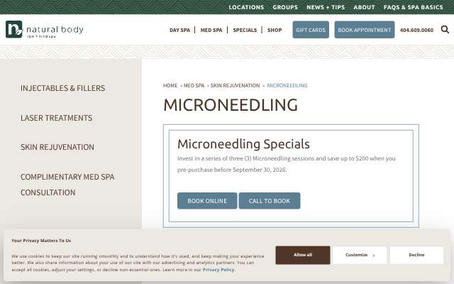 Natural Body Spa + Med Spa (Brookhaven)'s page as the assistant saw it