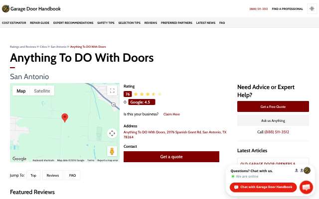 Anything To DO With Doors's page as the assistant saw it