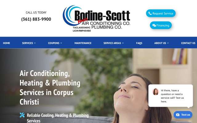 Bodine-Scott Air Conditioning Co.'s page as the assistant saw it