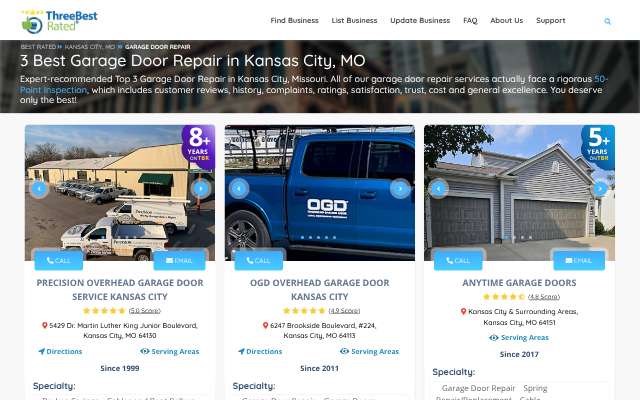 OGD Overhead Garage Door's page as the assistant saw it