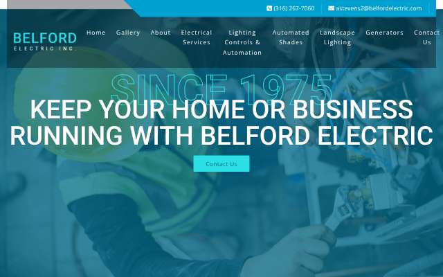Belford Electric Inc.'s page as the assistant saw it