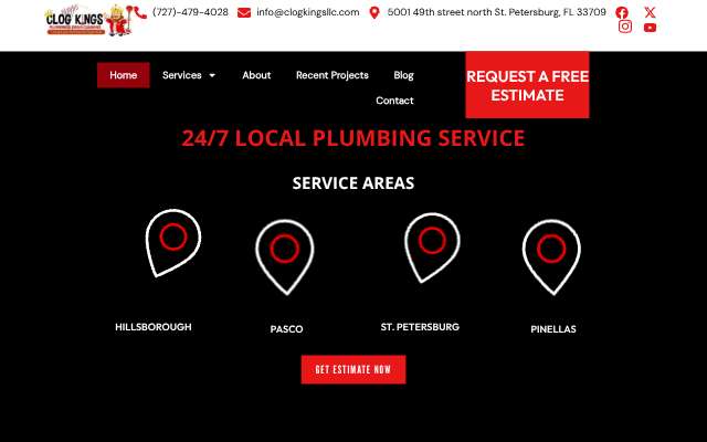 Clog Kings, LLC's page as the assistant saw it