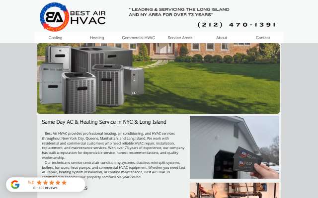Best Air HVAC's page as the assistant saw it