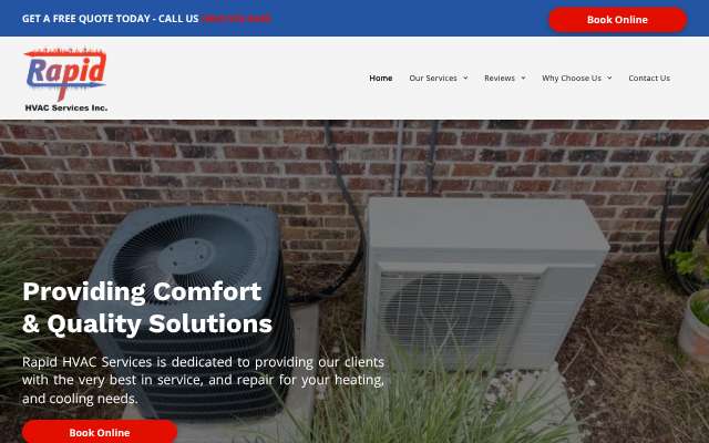 Rapid HVAC Services Inc.'s page as the assistant saw it