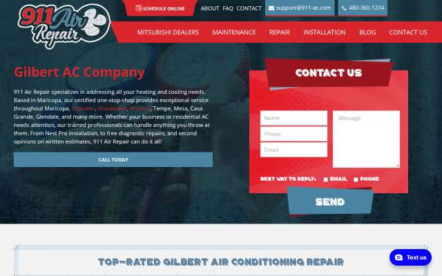 911 Air Repair LLC's page as the assistant saw it