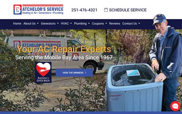 Batchelor's Service's page as the assistant saw it