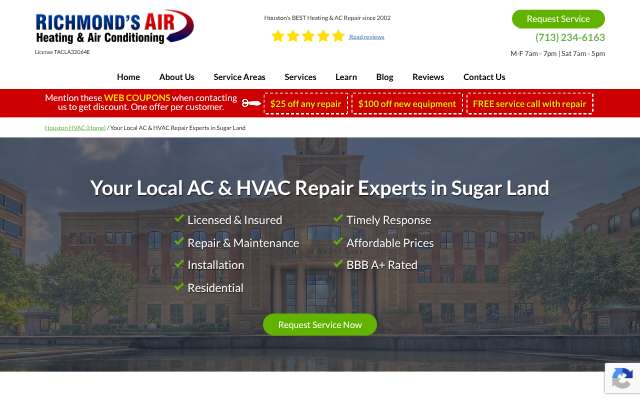 Richmond's Air's page as the assistant saw it