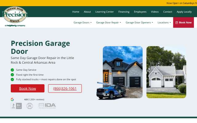 Precision Door Service of Central Arkansas's page as the assistant saw it