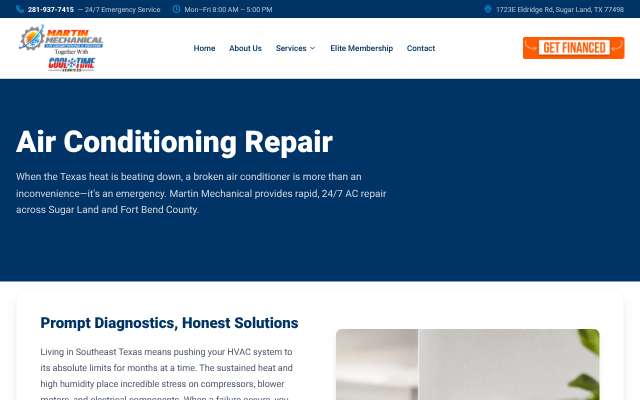 Martin Mechanical's page as the assistant saw it