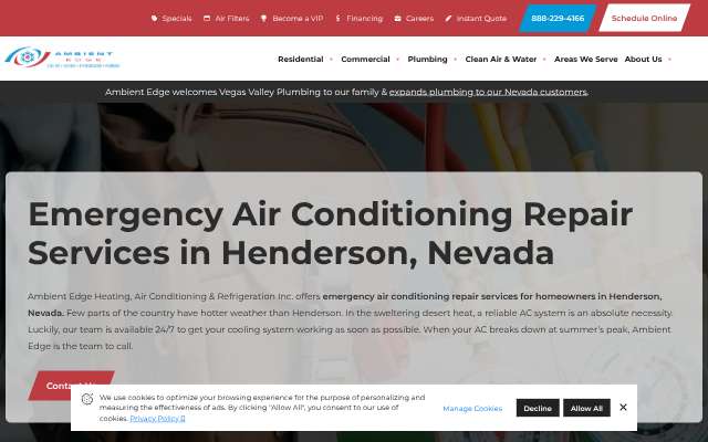 Ambient Edge Heating, Air Conditioning & Refrigeration's page as the assistant saw it