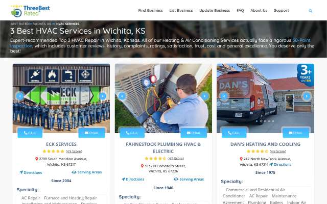 Fahnestock Plumbing HVAC & Electric's page as the assistant saw it