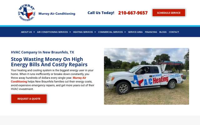 Murray Air Conditioning's page as the assistant saw it