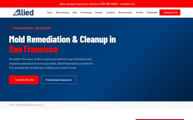 Allied Restoration Company's page as the assistant saw it
