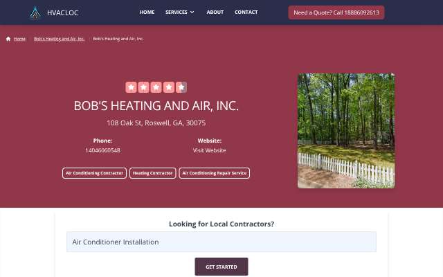 Page cited for Bob's Heating and Air, Inc.