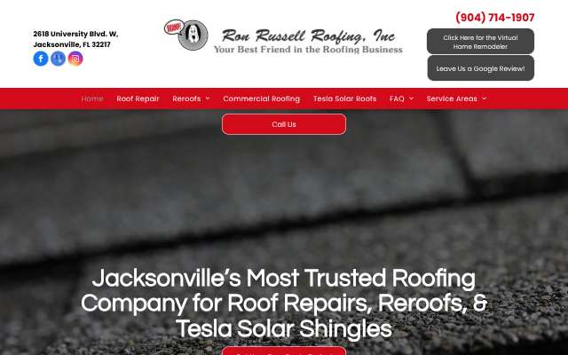 Ron Russell Roofing's page as the assistant saw it