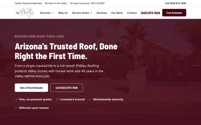 Page cited for Phillips Roofing