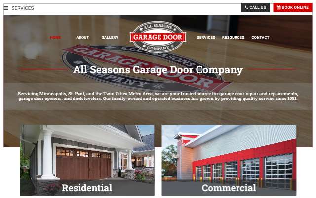 Page cited for All Seasons Garage Door