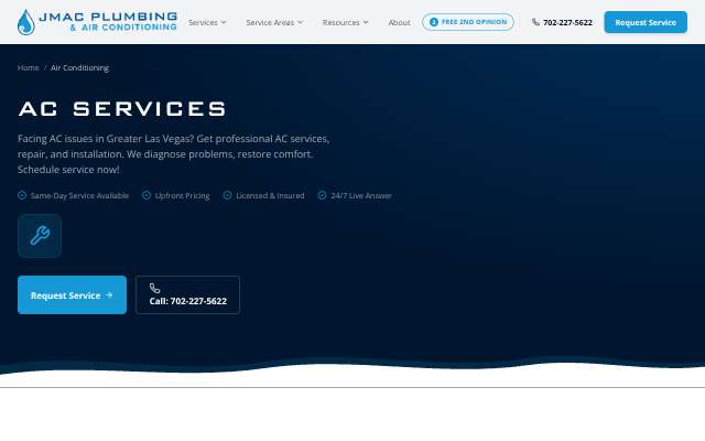 JMAC Plumbing & Air Conditioning's page as the assistant saw it