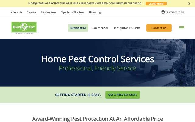 EnviroPest's page as the assistant saw it