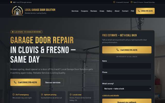 Page cited for Local Garage Door Solution