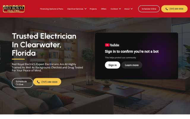 Red Royal Electric's page as the assistant saw it