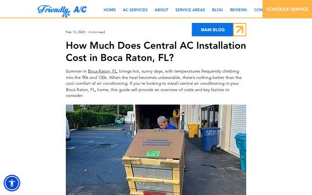 Friendly A/C's page as the assistant saw it