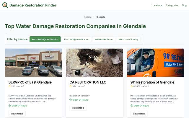 Page cited for 911 Restoration of Glendale